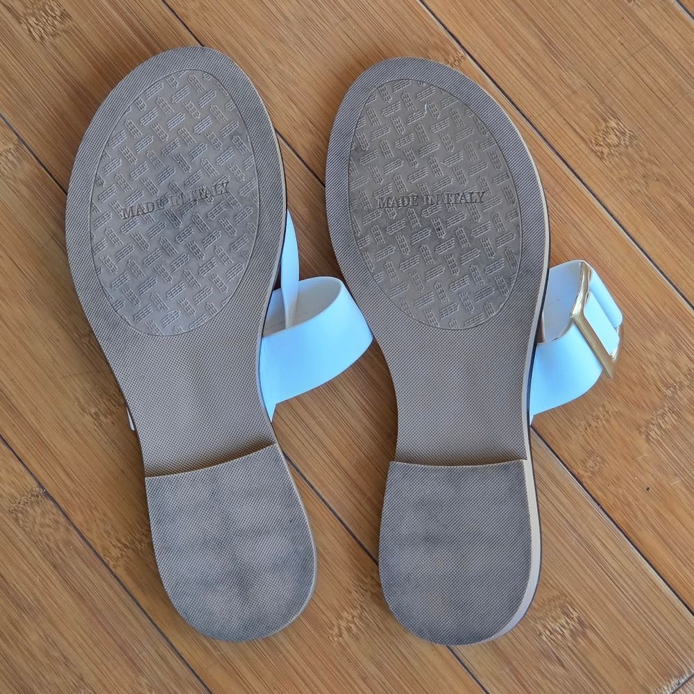 Toscanella Italian Made Flat Sandals White size 10 - Picture 13 of 16